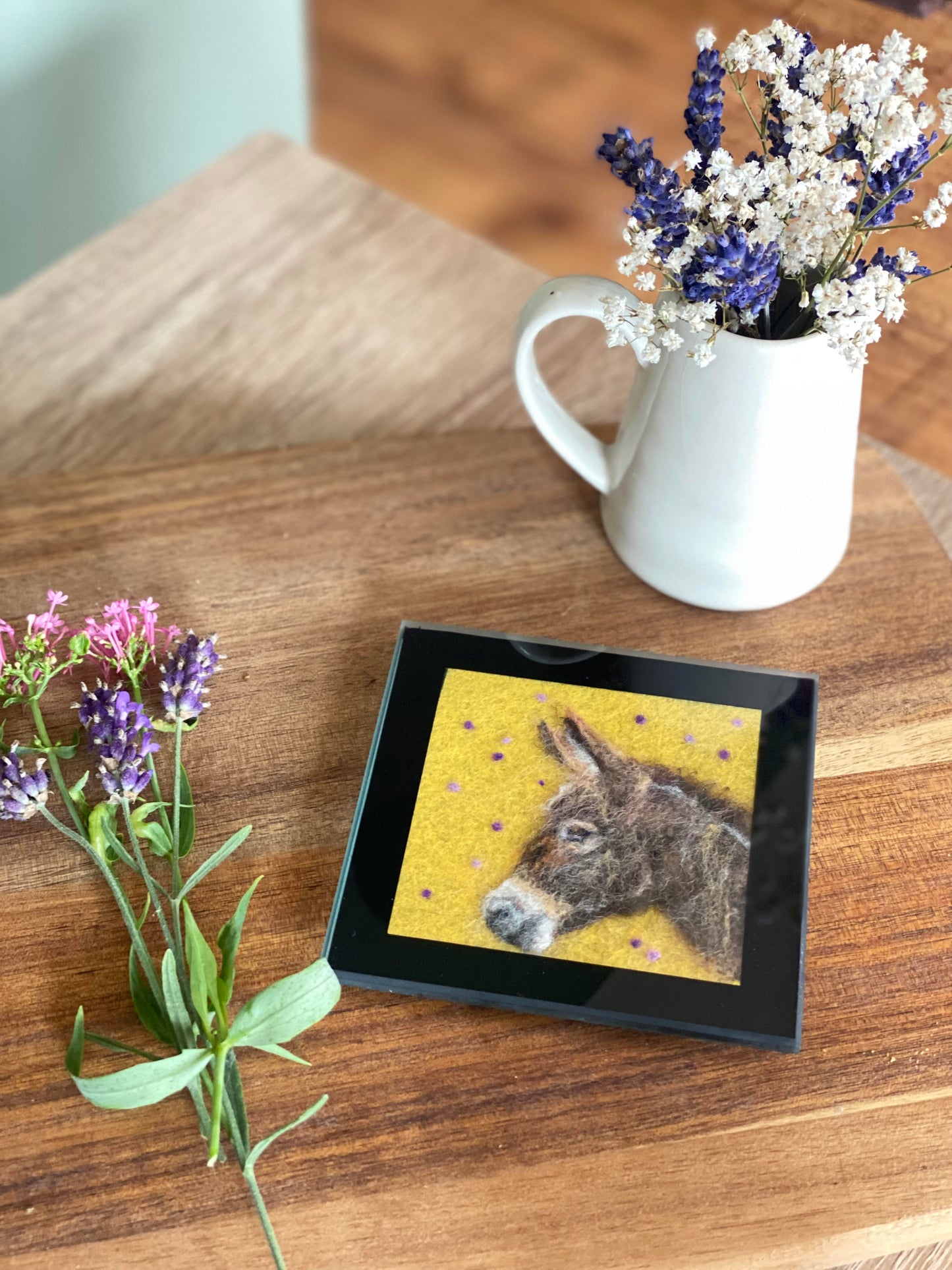 Glass Coaster - Donkey - Farmyard Collection