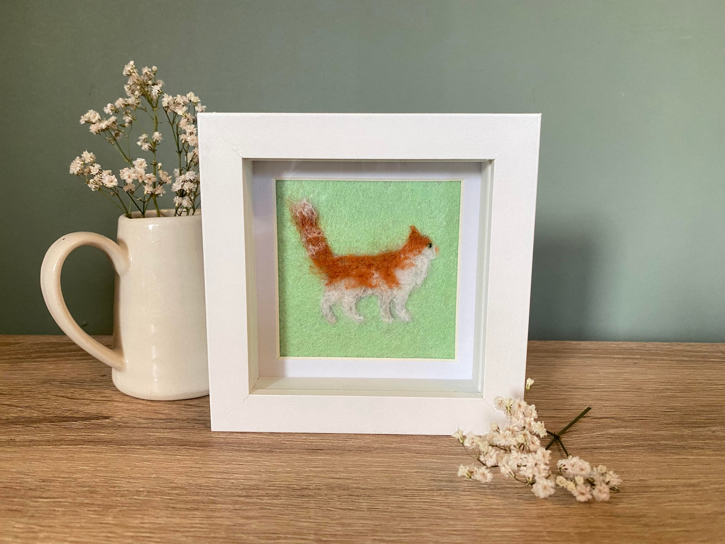 Orange and White Cat (LH, 2) - Mini Original