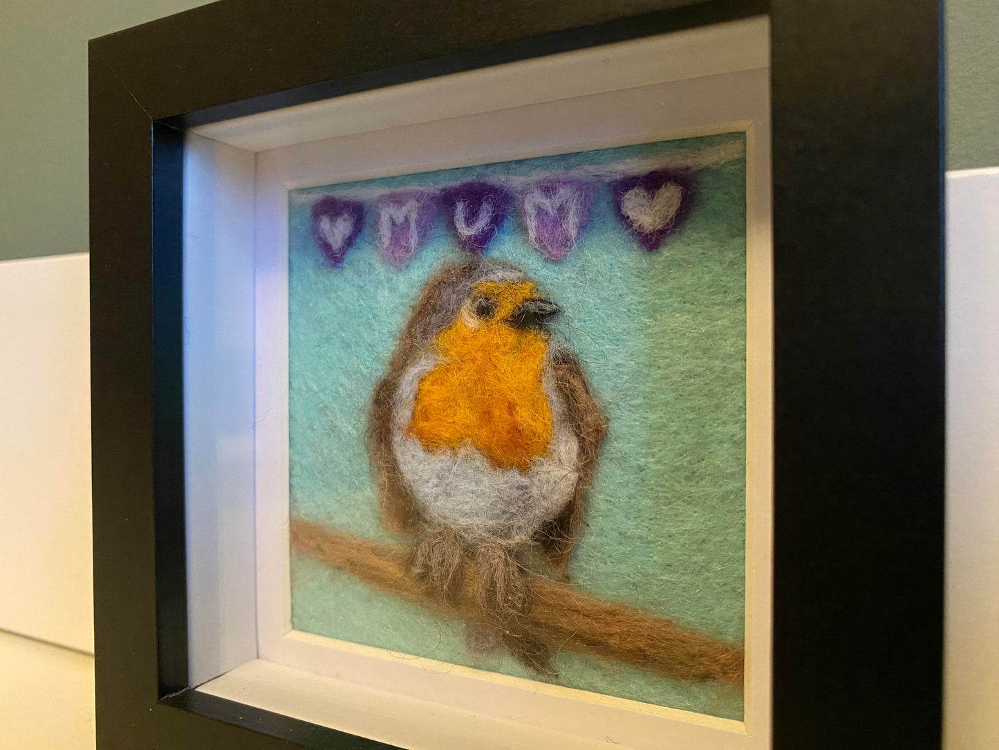 Robin with Mum Bunting - Small Original